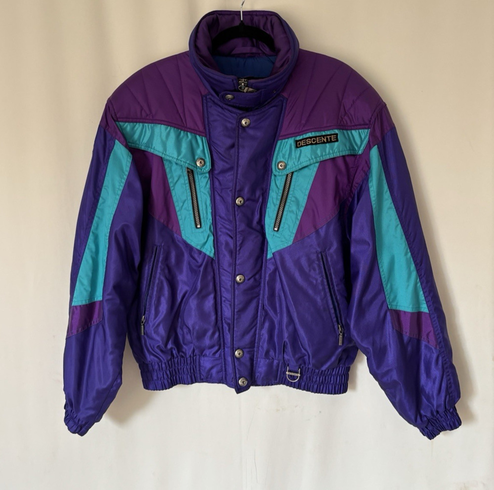 Vtg Descente Ski Snow Puffer Jacket Medium Womens Colorblock